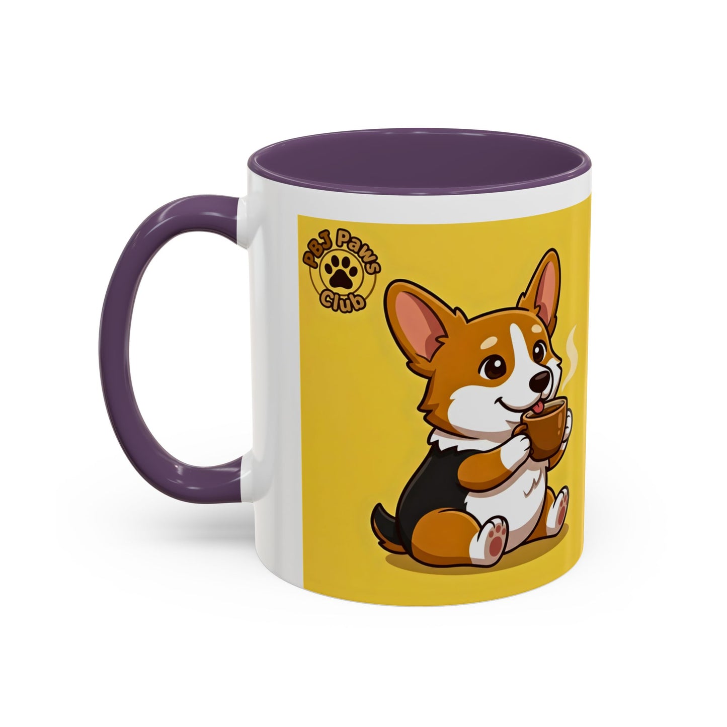 Corgi Coffee Mug - Cute Corgi Holding Coffee Accent Mug (11/15oz)