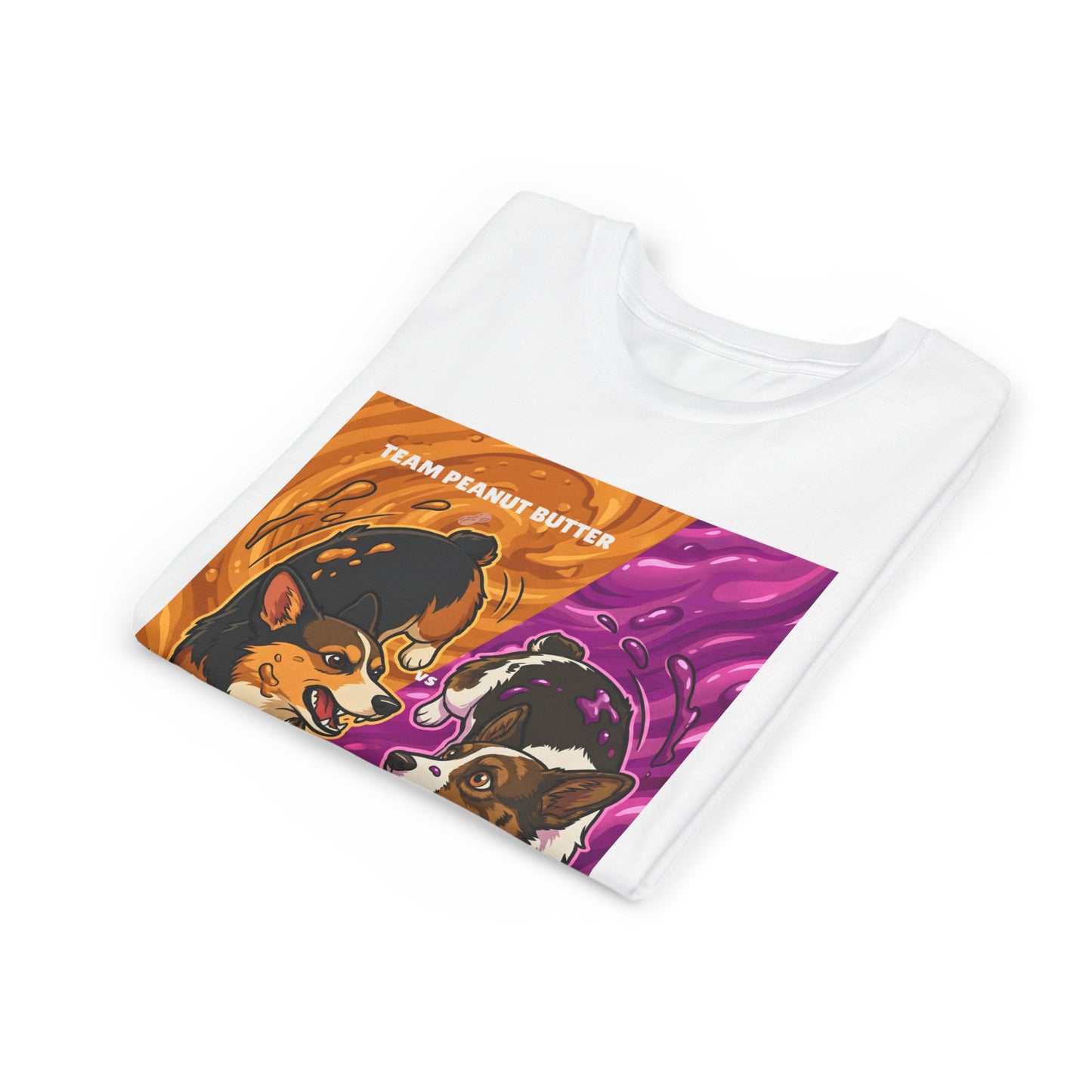 Youth Corgi T-Shirt - Team Peanut Butter vs Team Jelly