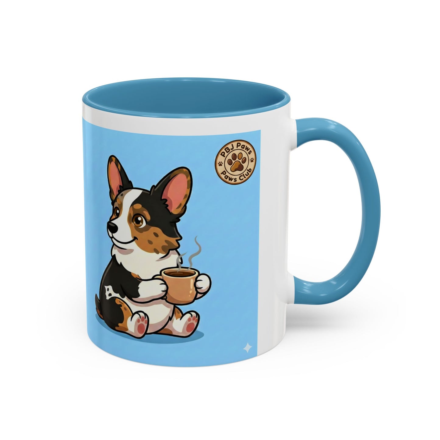 Corgi Coffee Mug - Cute Corgi Holding Coffee Accent Mug (11/15oz)
