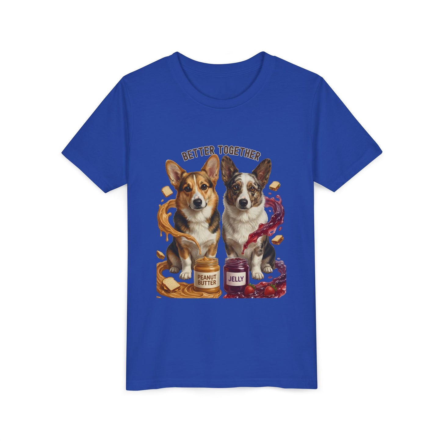 Better Together Corgi Kids T-Shirt - Peanut Butter & Jelly Youth Tee