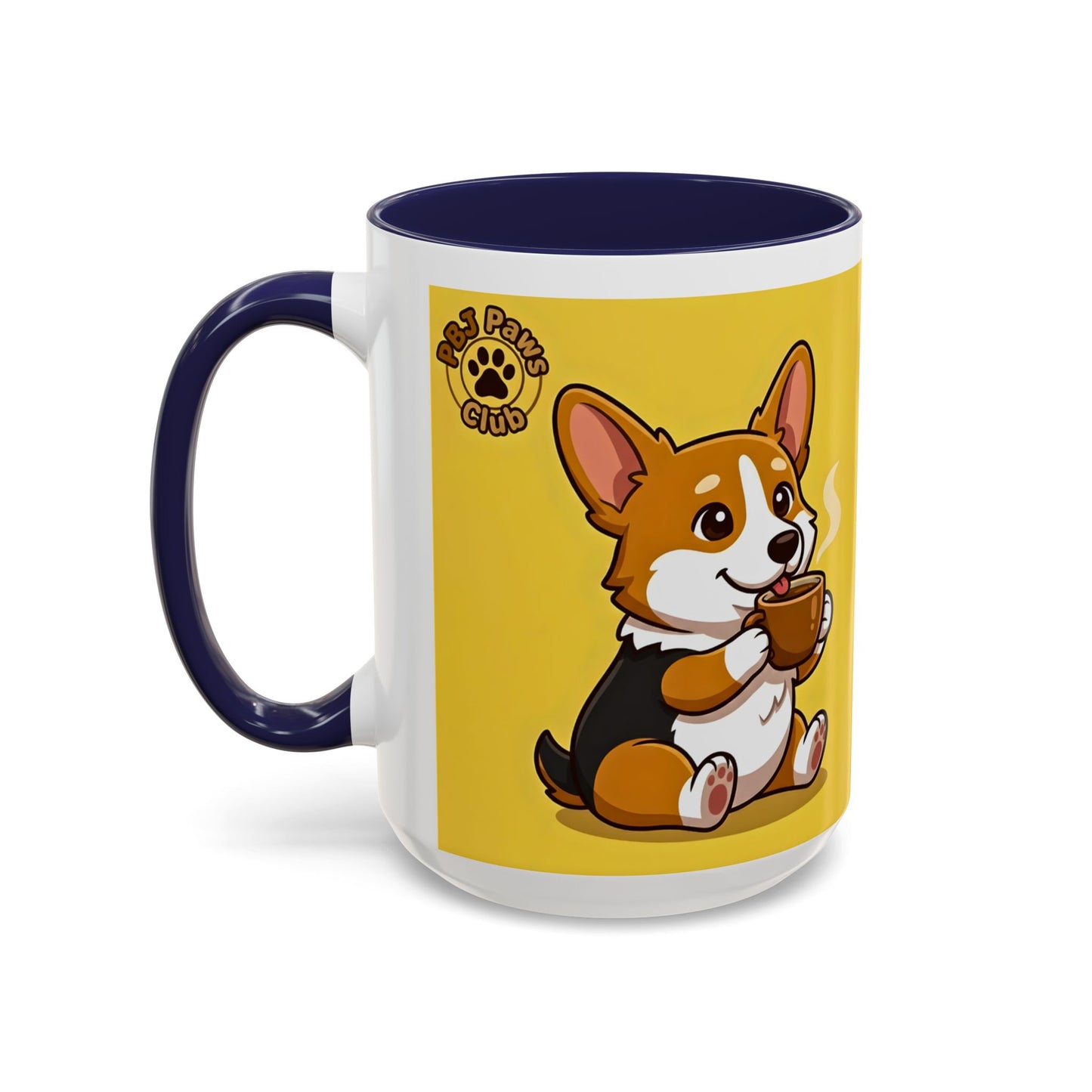 Corgi Coffee Mug - Cute Corgi Holding Coffee Accent Mug (11/15oz)