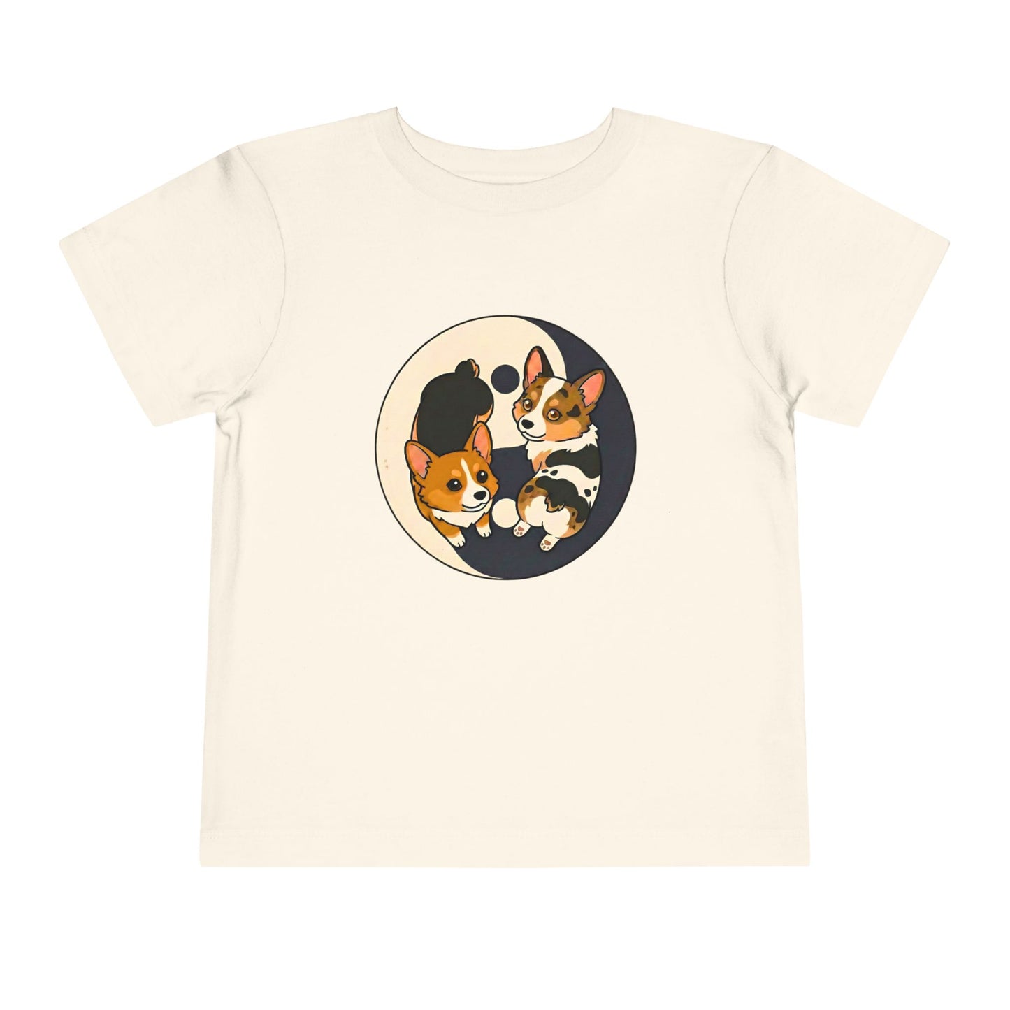 Kawaii Corgi Yin Yang Toddler T-Shirt - Peanut Butter & Jelly