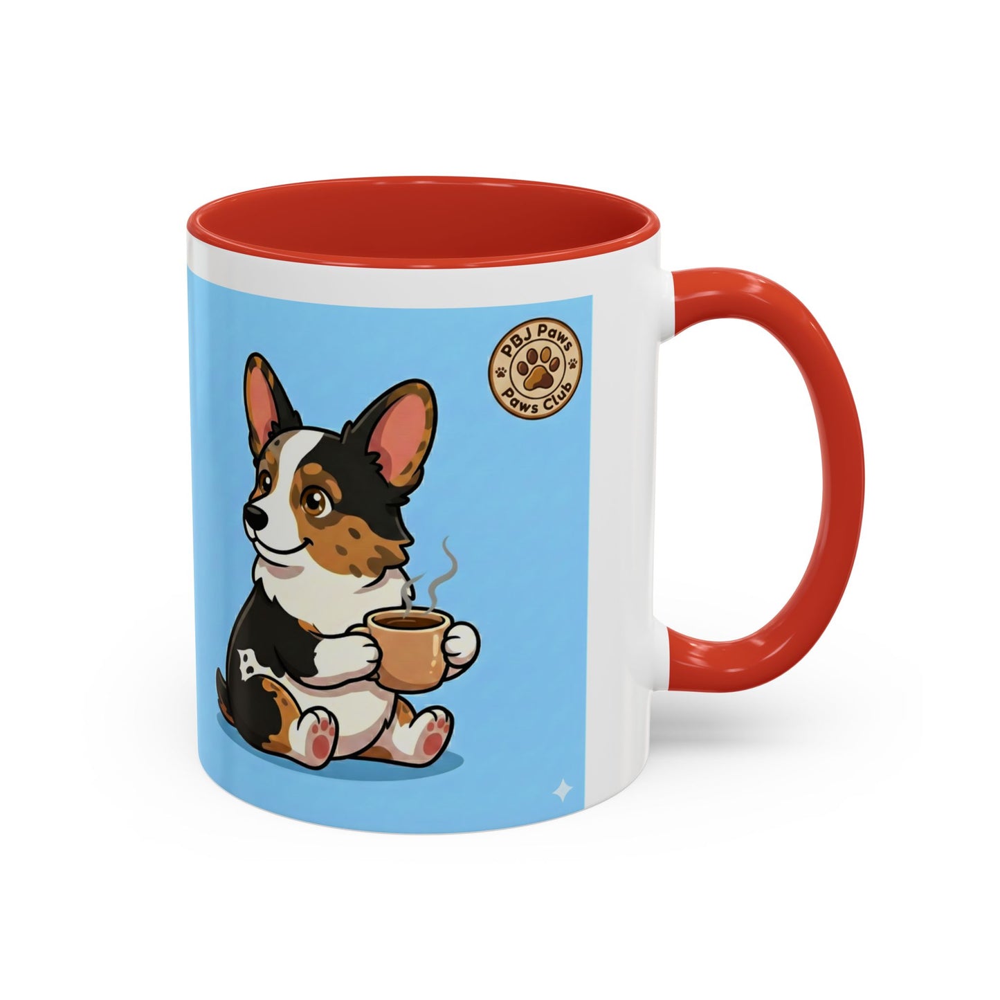 Corgi Coffee Mug - Cute Corgi Holding Coffee Accent Mug (11/15oz)