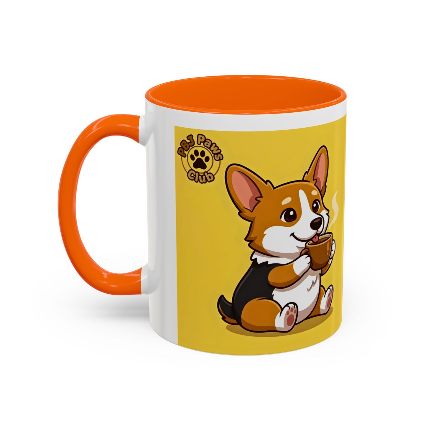 Corgi Coffee Mug - Cute Corgi Holding Coffee Accent Mug (11/15oz)