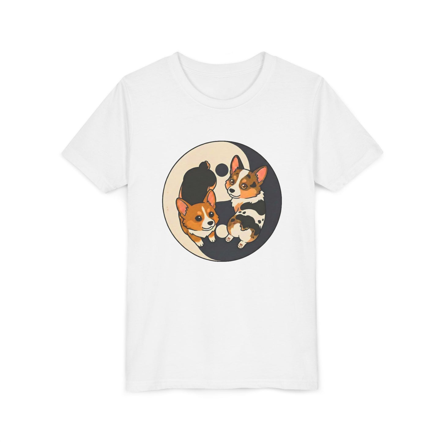 Kawaii Corgi Yin Yang Youth T-Shirt - Peanut Butter & Jelly