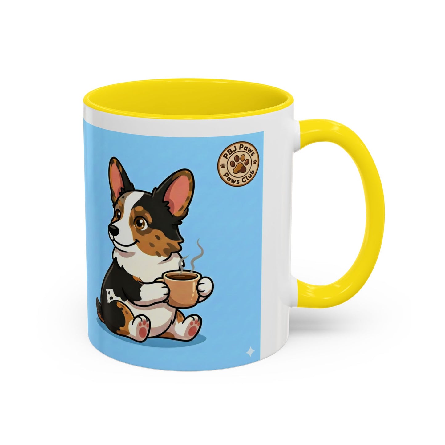 Corgi Coffee Mug - Cute Corgi Holding Coffee Accent Mug (11/15oz)
