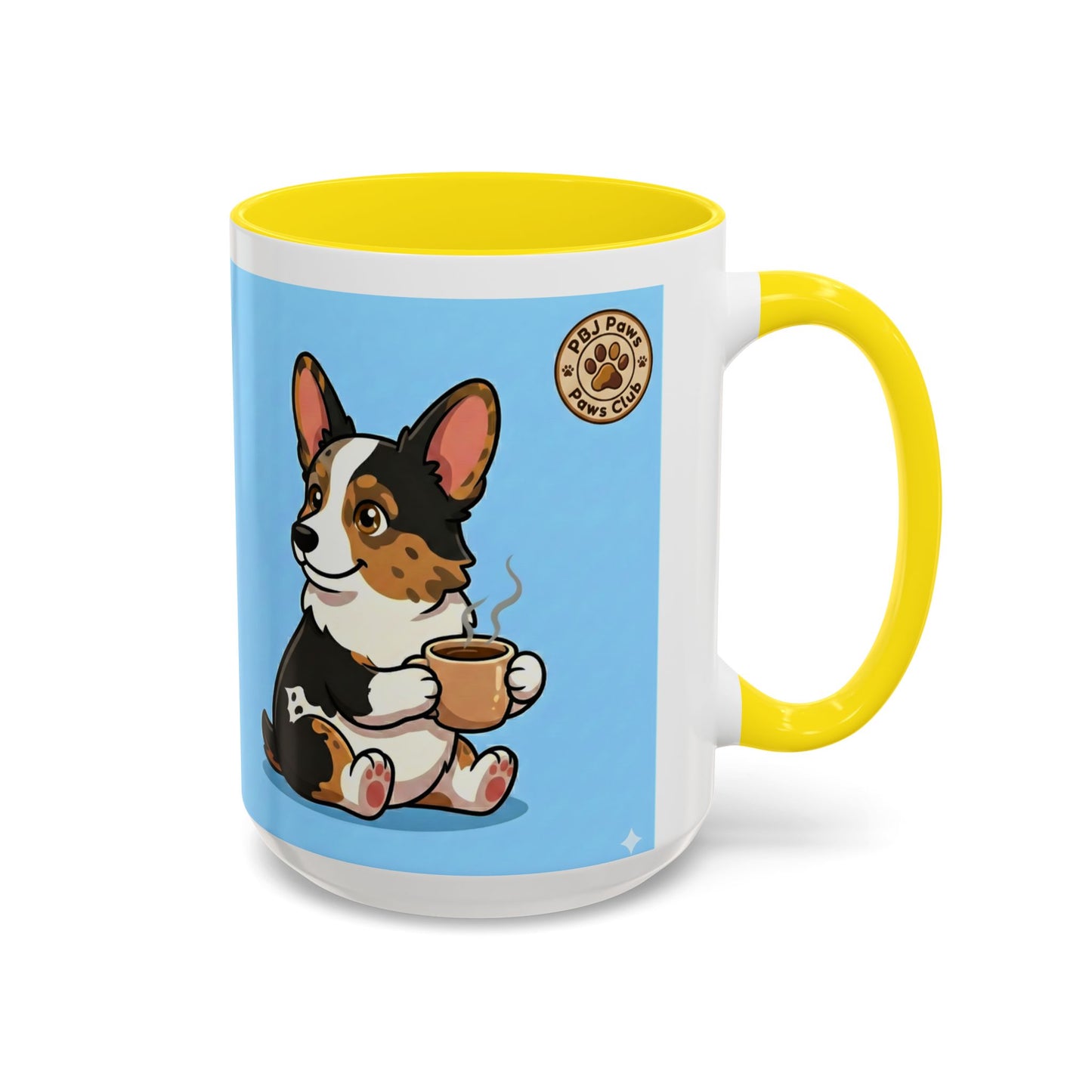 Corgi Coffee Mug - Cute Corgi Holding Coffee Accent Mug (11/15oz)